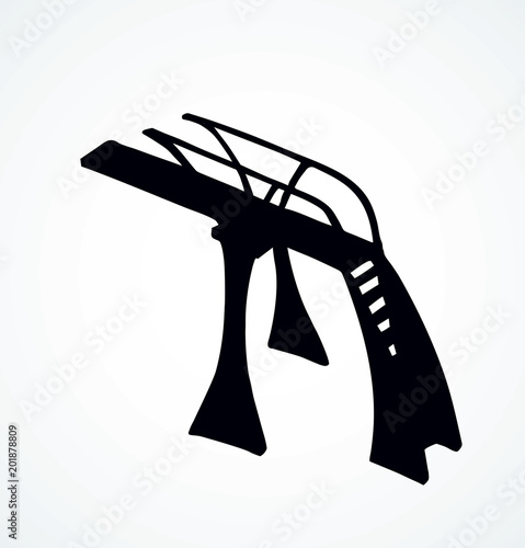 Tower for jumping into water. Vector drawing