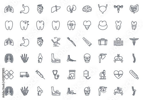 Medicine line icon vector pack