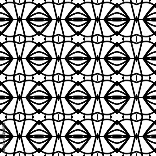 Seamless decorative pattern with black lines