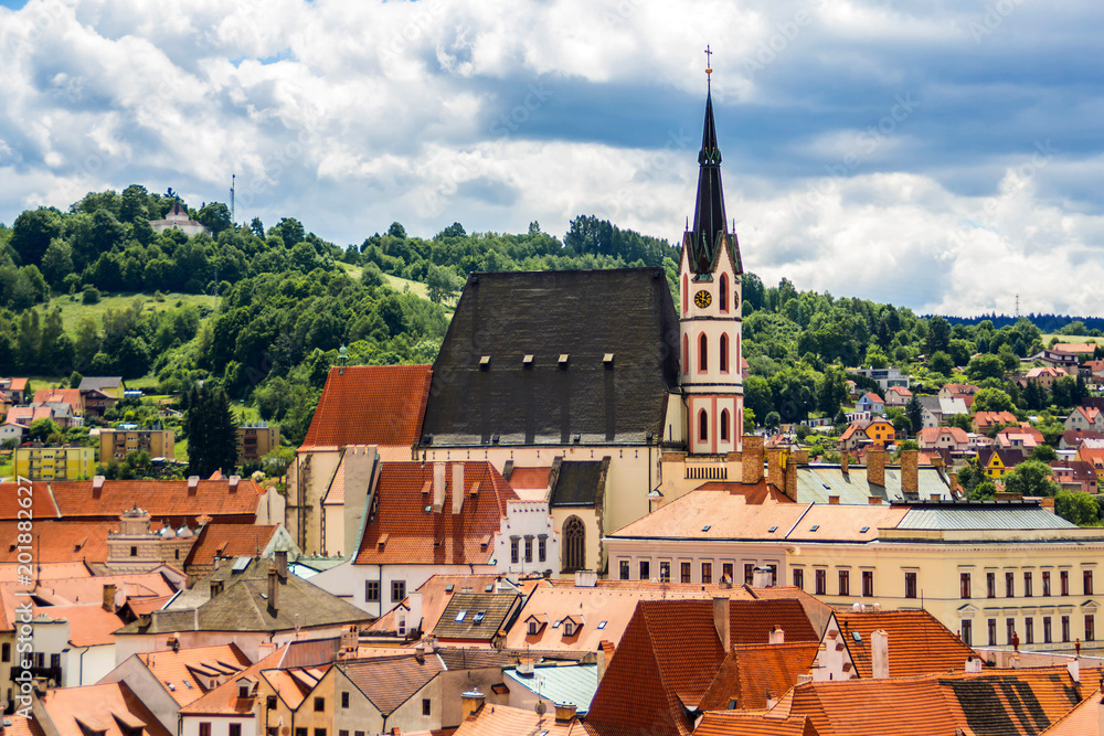 View of city Cesky Krumlov, Czech republic