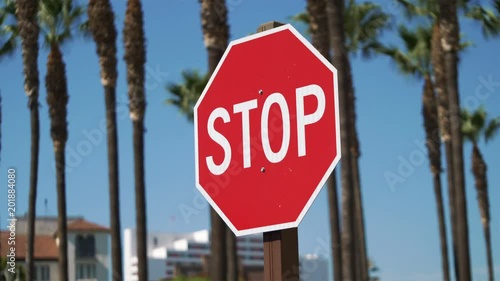  Professional video of stop sign in California in 4K slow motion 60fps photo