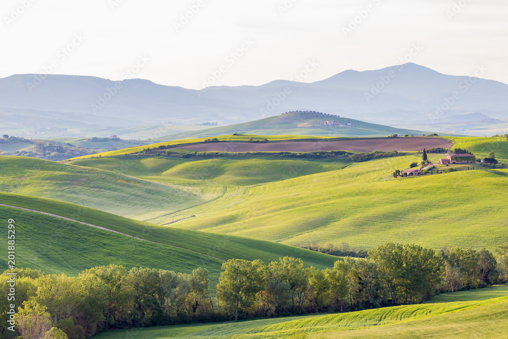Hills and valleys in a rural Italian landscape Hills and valleys in a rural Italian landscape
