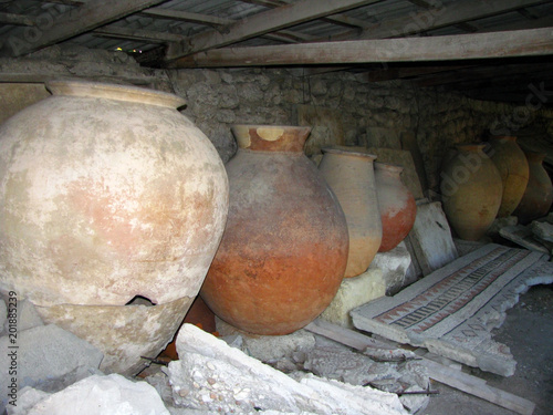 Ancient jugs of the ancient city of Chersonesos on the Crimean Peninsula.