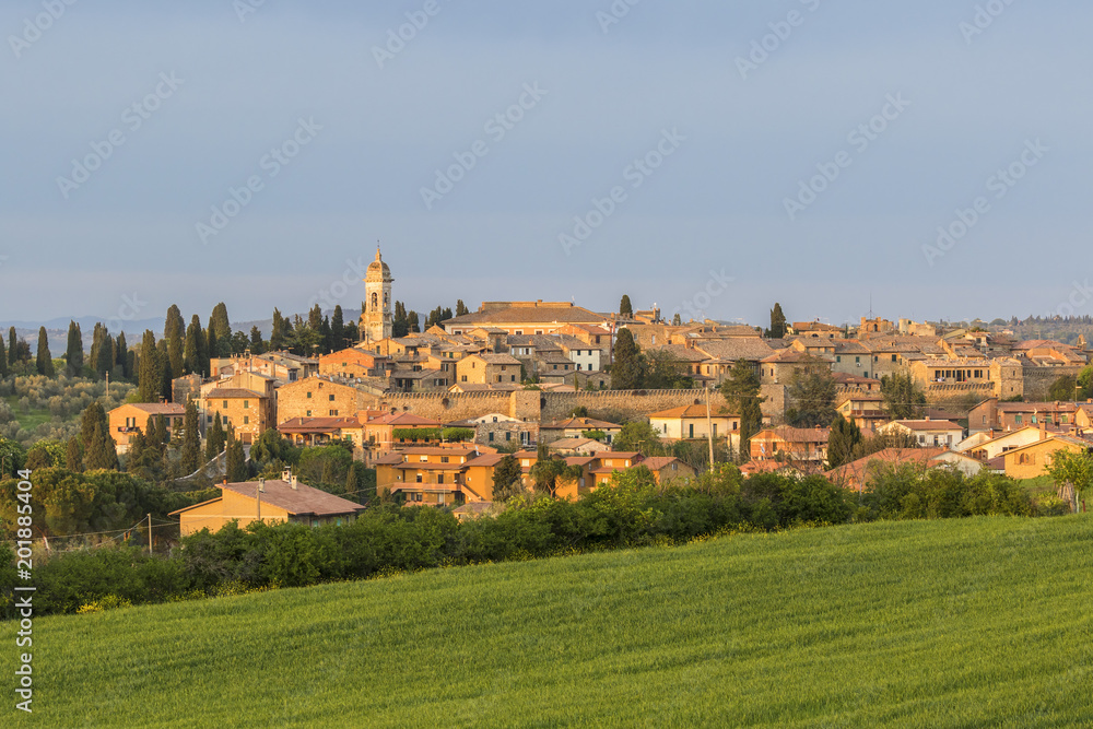 View of San Quirico d'Orcia, an Italian village in Tuscany