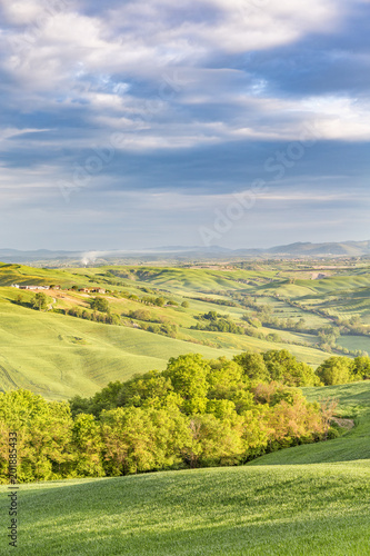 Fototapeta Naklejka Na Ścianę i Meble -  Fields and trees in a rural valley