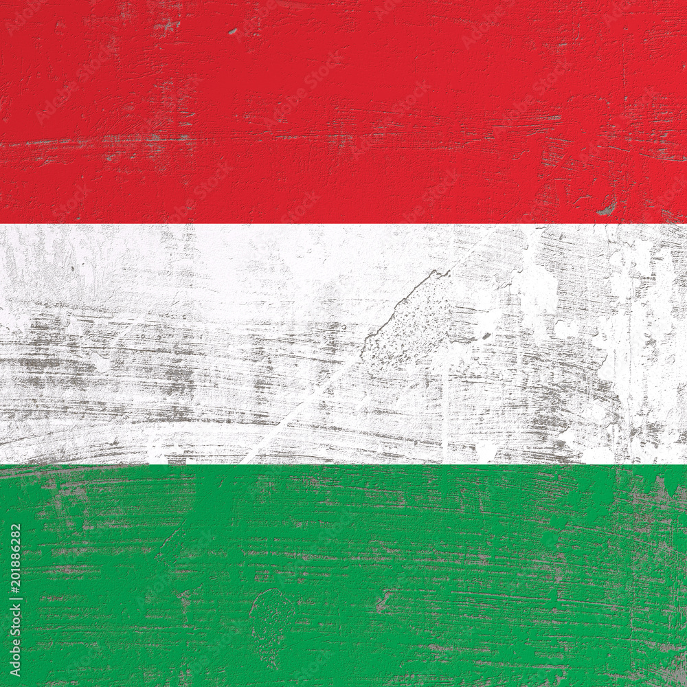 scratched Hungary flag