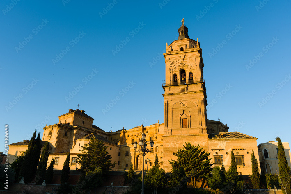 Beautiful photo of historical cathedral at Guadix, Spain