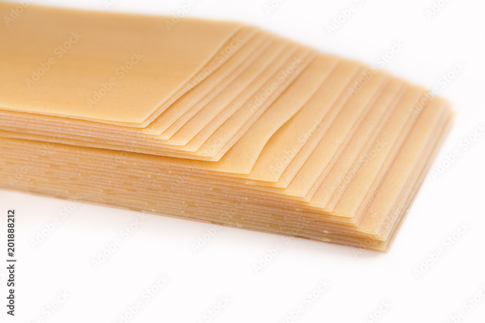 Sheets for lasagna isolated on white Sheets for lasagna isolated on white
