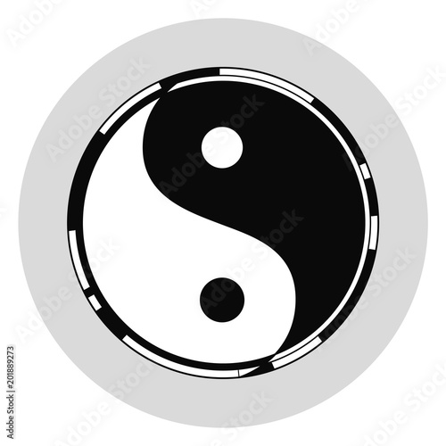 Yin and Yang circle web icon on isolation background