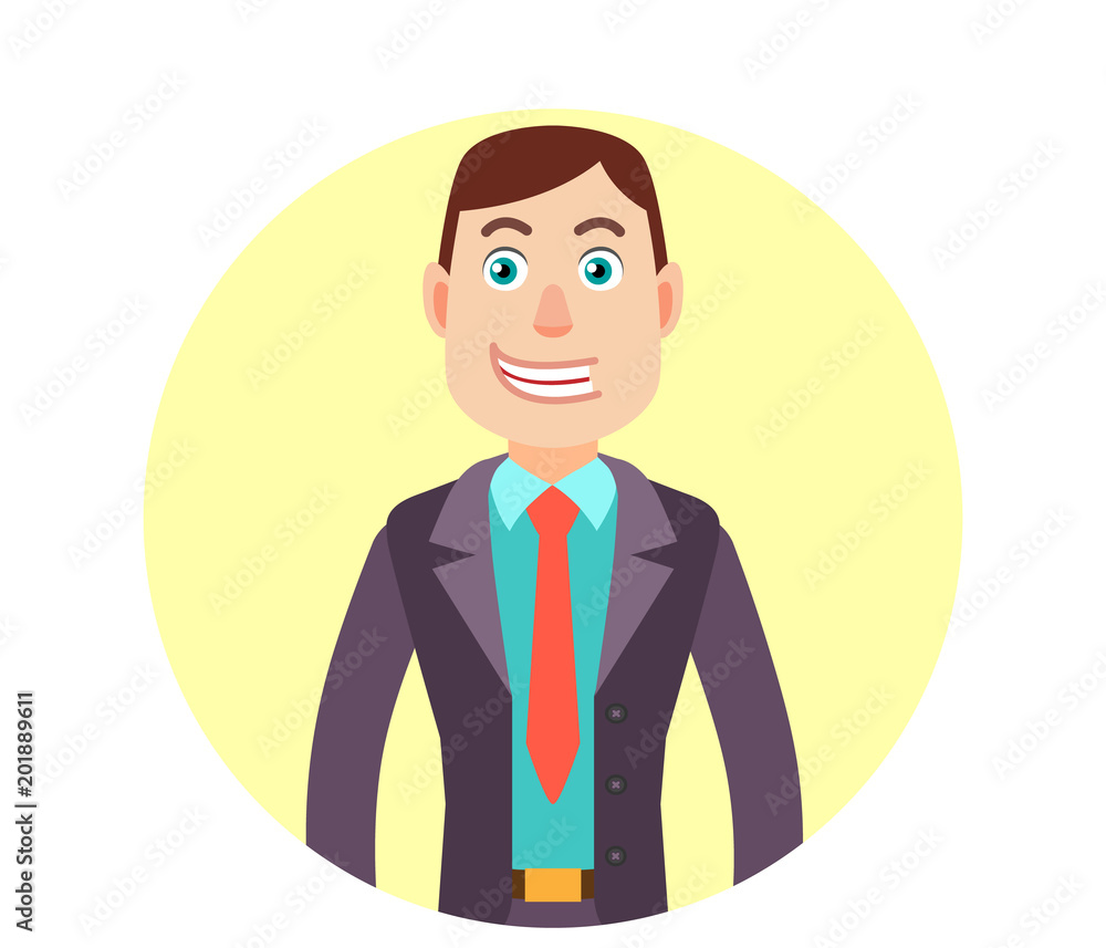 Portrait of Cartoon Businessman Character Portrait of Cartoon Businessman Character