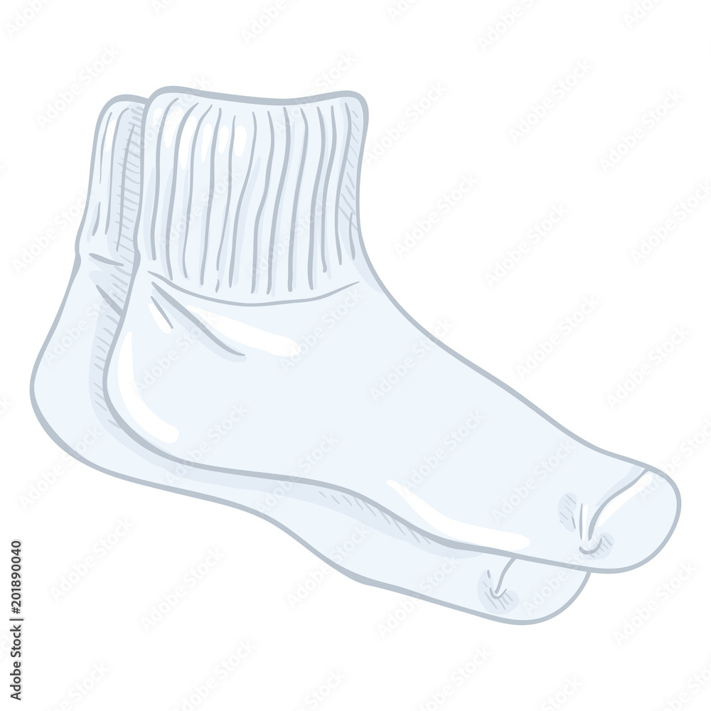 Vector Cartoon Sport Style White Socks Stock Vector