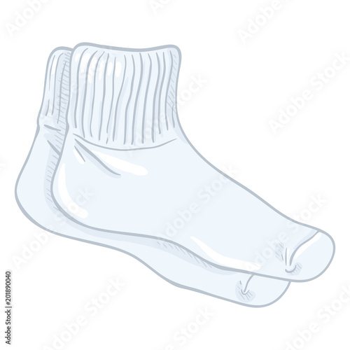 Vector Cartoon Sport Style White Socks