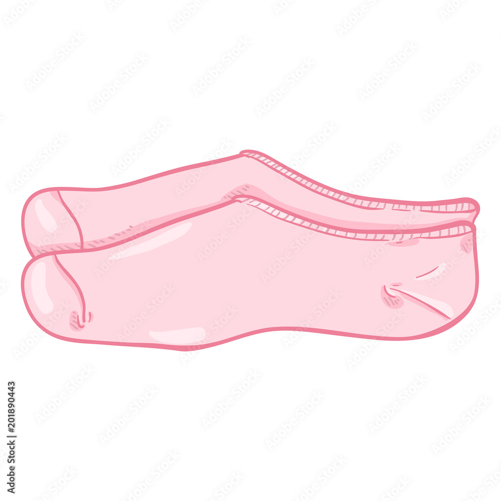 Vector Cartoon Pink Short Women Socks