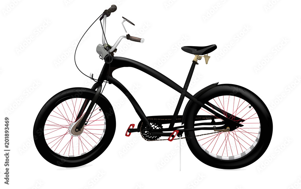 Bicycle on white background