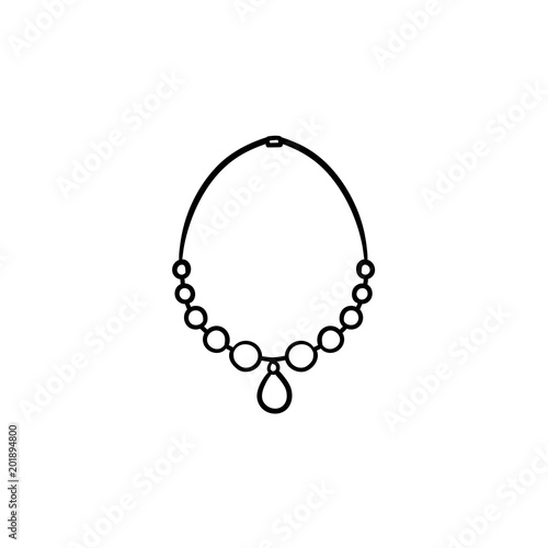 Necklace with gem hand drawn outline doodle icon. Female accessory - necklace vector sketch illustration for print, web, mobile and infographics isolated on white background.