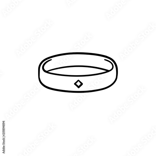 Metal bracelet hand drawn outline doodle icon. Wristband vector sketch illustration for print, web, mobile and infographics isolated on white background.