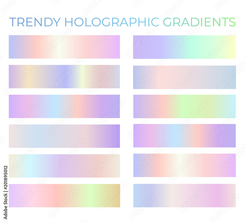Trendy holographic gradients set