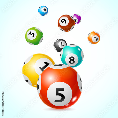 Realistic Detailed 3d Lotto Ball Concept Card Background. Vector