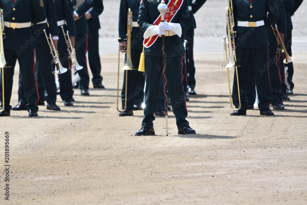 整列する軍楽隊