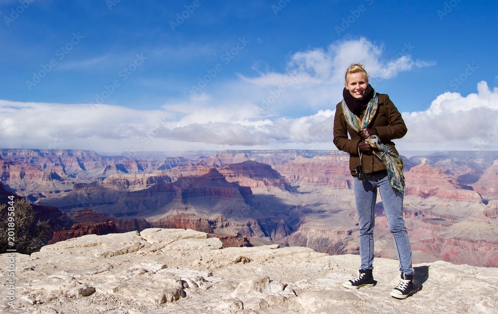 Blonde Woman at Grand Canyon - Arizona, USA