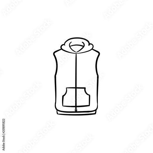 Vest jacket hand drawn outline doodle icon. Sleeveless sweater vector sketch illustration for print, web, mobile and infographics isolated on white background.