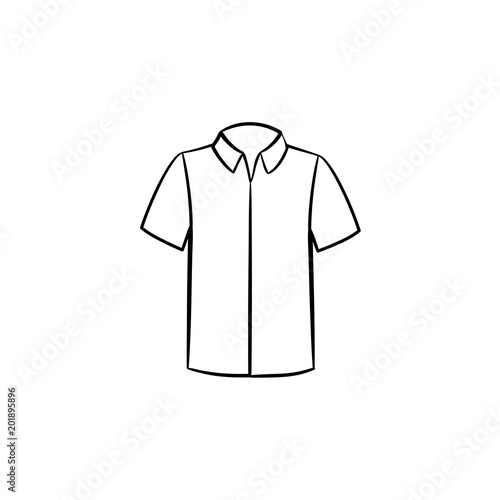 Polo shirt hand drawn outline doodle icon. Short-sleeve polo shirt vector sketch illustration for print, web, mobile and infographics isolated on white background.