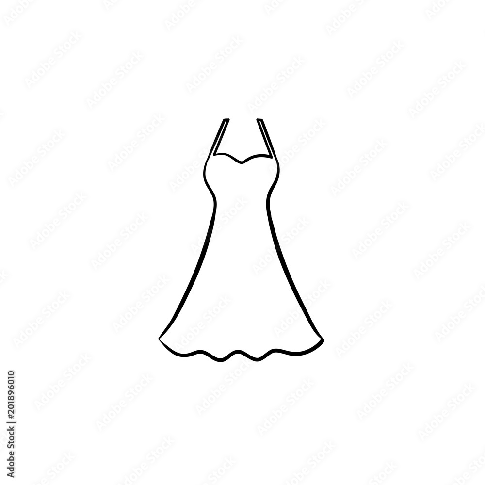 Vettoriale Stock Sundress hand drawn outline doodle icon. Dress for summer  wear vector sketch illustration for print, web, mobile and infographics  isolated on white background. | Adobe Stock