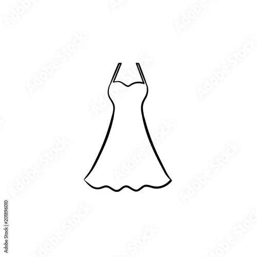 Sundress hand drawn outline doodle icon. Dress for summer wear vector sketch illustration for print  web  mobile and infographics isolated on white background.