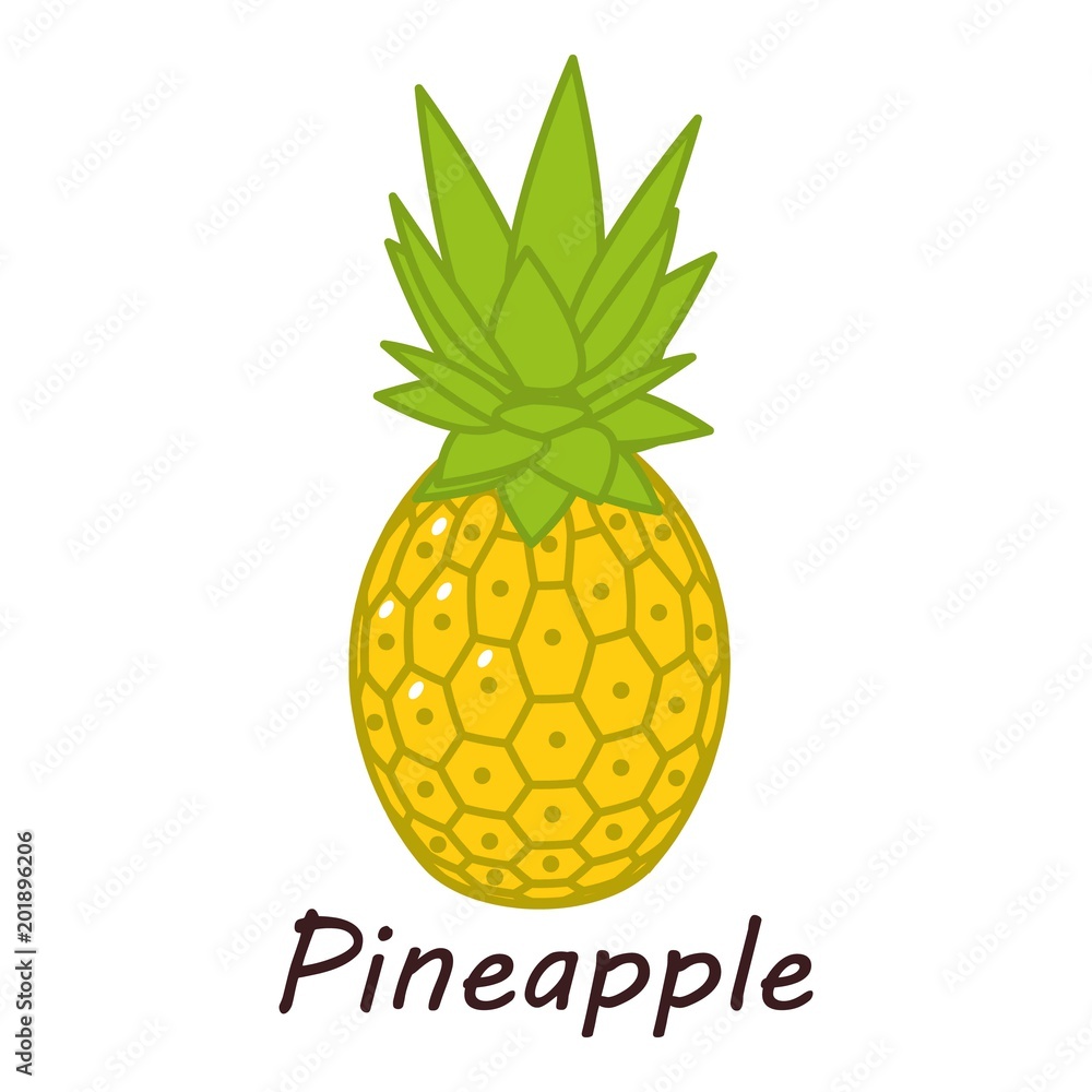 Pineapple icon. Isometric illustration of pineapple vector icon for web Pineapple icon. Isometric illustration of pineapple vector icon for web