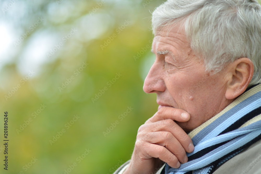 portrait of thoughtful senior man portrait of thoughtful senior man