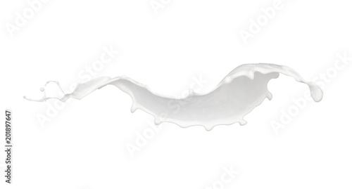 Abstract splash of milk isolated on white background