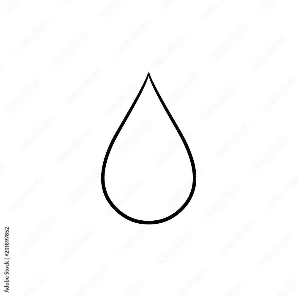 Water drop hand drawn outline doodle icon. Clear fresh water drop vector sketch illustration for print, web, mobile and infographics isolated on white background. Water drop hand drawn outline doodle icon. Clear fresh water drop vector sketch illustration for print, web, mobile and infographics isolated on white background.