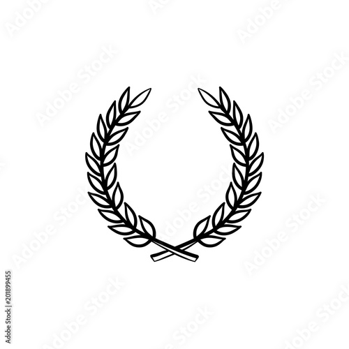 Laurel wreath hand drawn outline doodle icon. College emblem - laurel wreath vector sketch illustration for print, web, mobile and infographics isolated on white background.
