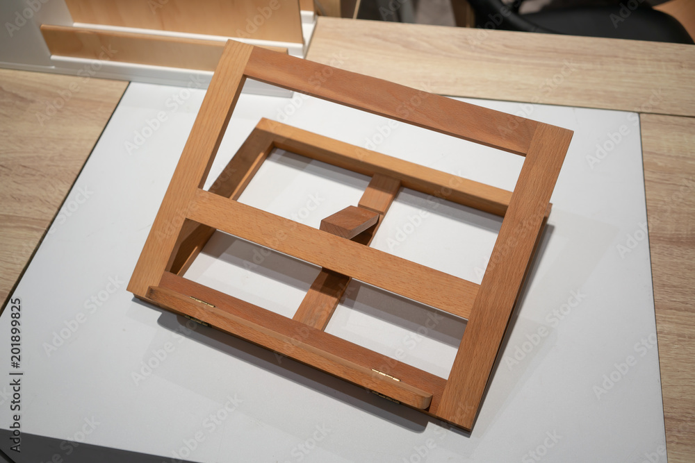 Wood easels or painting art boards on white table Wood easels or painting art boards on white table