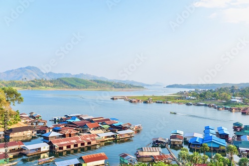 View of Sangkhlaburi City, Home of the Mon Village © panithi33