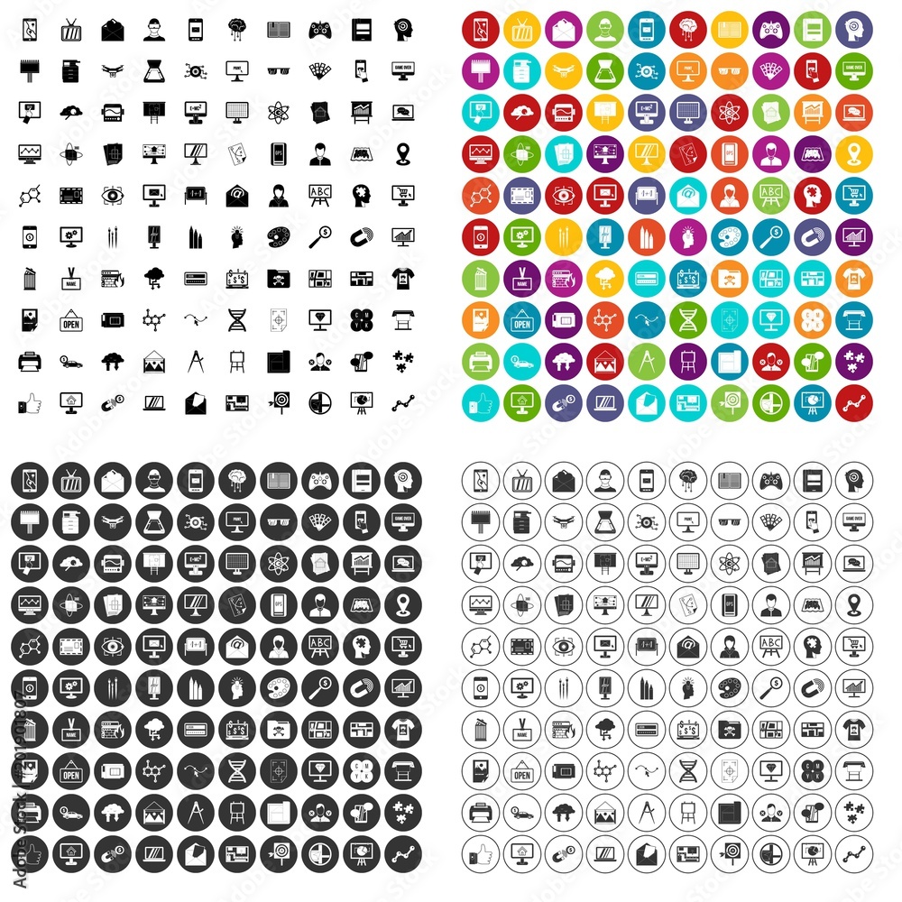 100 data visualization icons set vector in 4 variant for any web design isolated on white 100 data visualization icons set vector in 4 variant for any web design isolated on white
