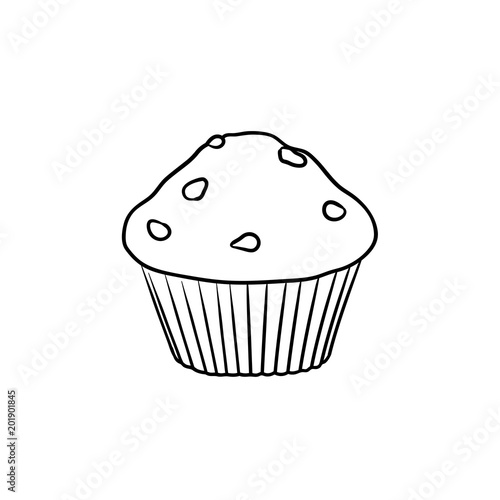 Canvas-taulu Muffin hand drawn outline doodle icon
