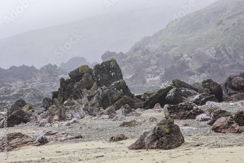 Misty morning on Pembrokeshire beach photo