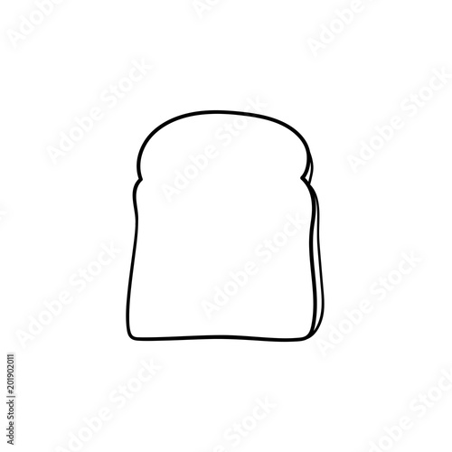 Whole wheat toast bread hand drawn outline doodle icon. Slice of bread for sandwich vector sketch illustration for print, web, mobile and infographics isolated on white background.