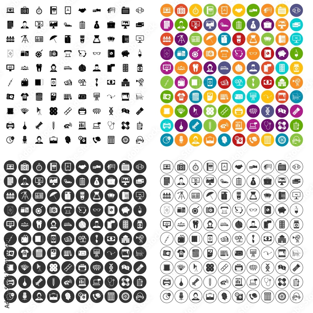 100 department icons set vector in 4 variant for any web design isolated on white 100 department icons set vector in 4 variant for any web design isolated on white