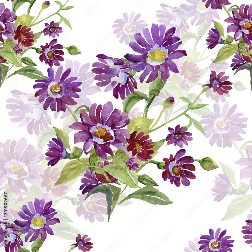 Bouquet from red flowers.Watercolor seamless pattern. Bouquet from red flowers.Watercolor seamless pattern.