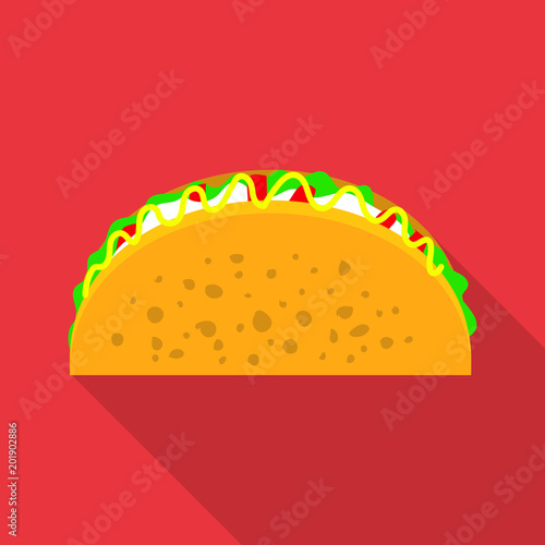 Tacos icon. Flat illustration of tacos vector icon for web