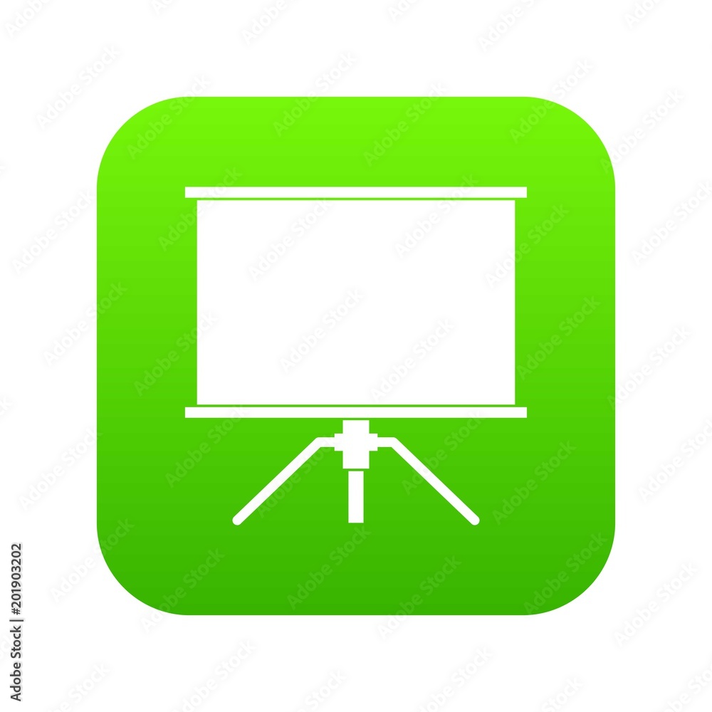 Blank projection screen icon digital green for any design isolated on white vector illustration