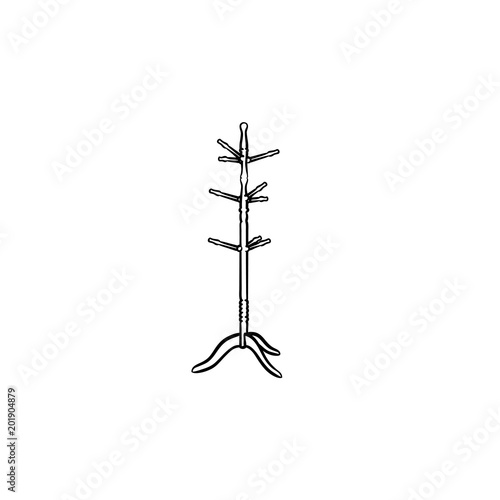 Hanger hand drawn outline doodle icon. Furniture for outer clothing - hanger vector sketch illustration for print, web, mobile and infographics isolated on white background.