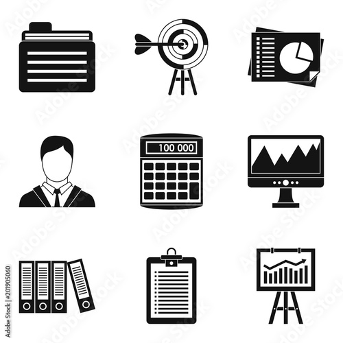 Dedicated computer icons set. Simple set of 9 dedicated computer vector icons for web isolated on white background