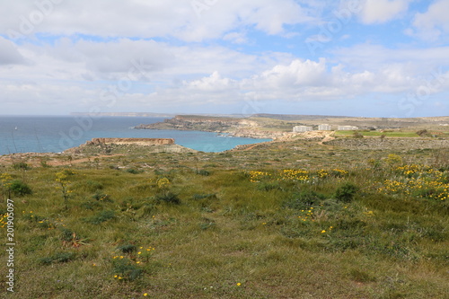 Landscape around the Gnejna Bay at the Mediterranean Sea in Malta  © ClaraNila