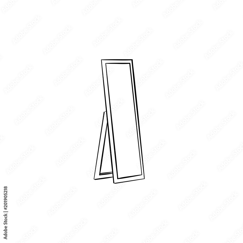 Full length mirror hand drawn outline doodle icon Stock Vector | Adobe