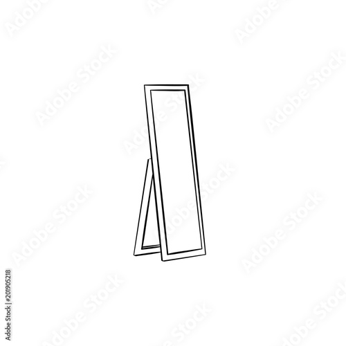 Full length mirror hand drawn outline doodle icon