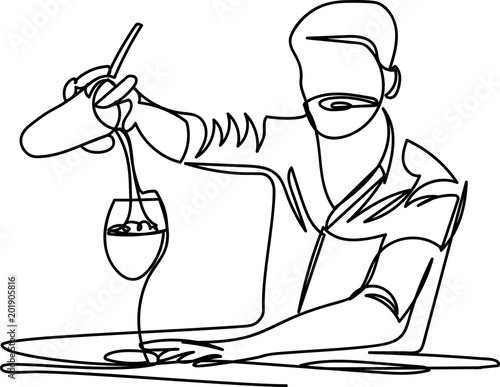bartender. outline drawing
