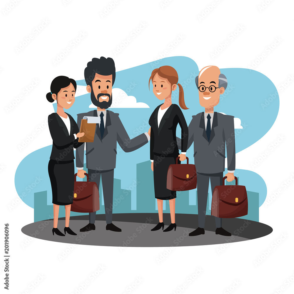 Business people teamwork at city vector illustration graphic design Business people teamwork at city vector illustration graphic design